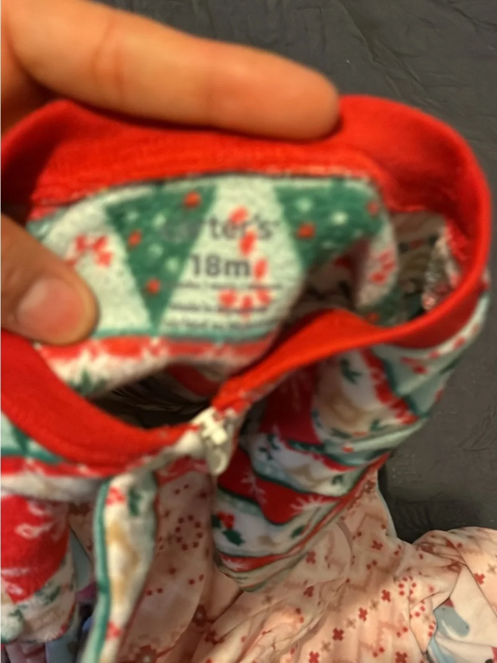 Carter's Red & Green Fair Isle Footed One-Piece Pajamas